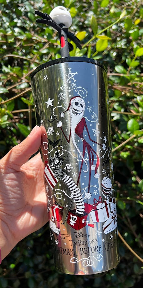 Jack Skellington Nightmare Before Christmas Metal Starbucks Tumbler 24 oz.