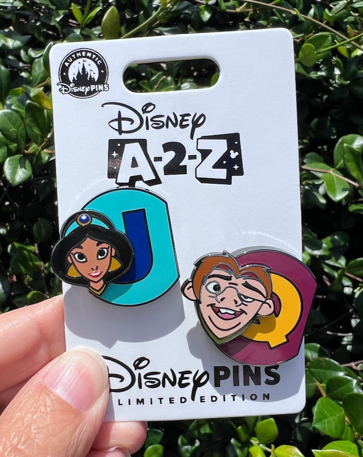 Jasmine & Quasimodo A-2-Z Disney Pin Set
