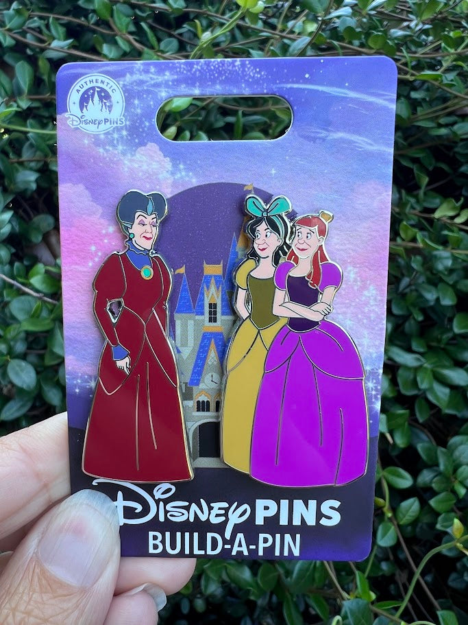Lady Tremaine Anastasia & Drizella Build-A-Pin Disney Pin Set