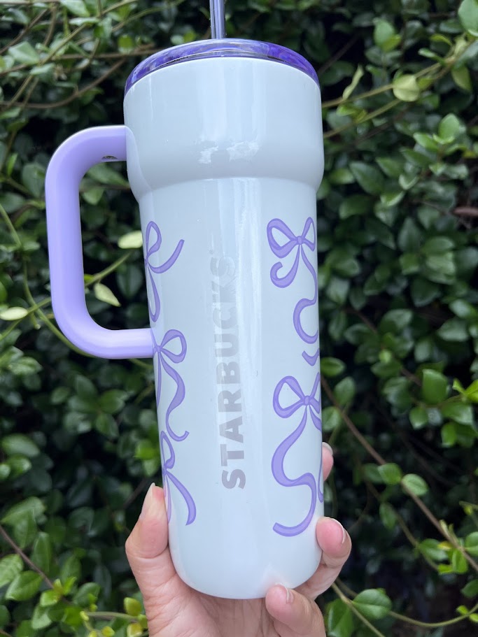Lavender Bows Walt Disney World Metal Starbucks Tumbler 24 oz.