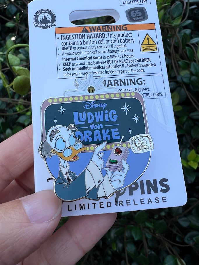 Ludwig von Drake 65th Anniversary Light-Up Disney Pin