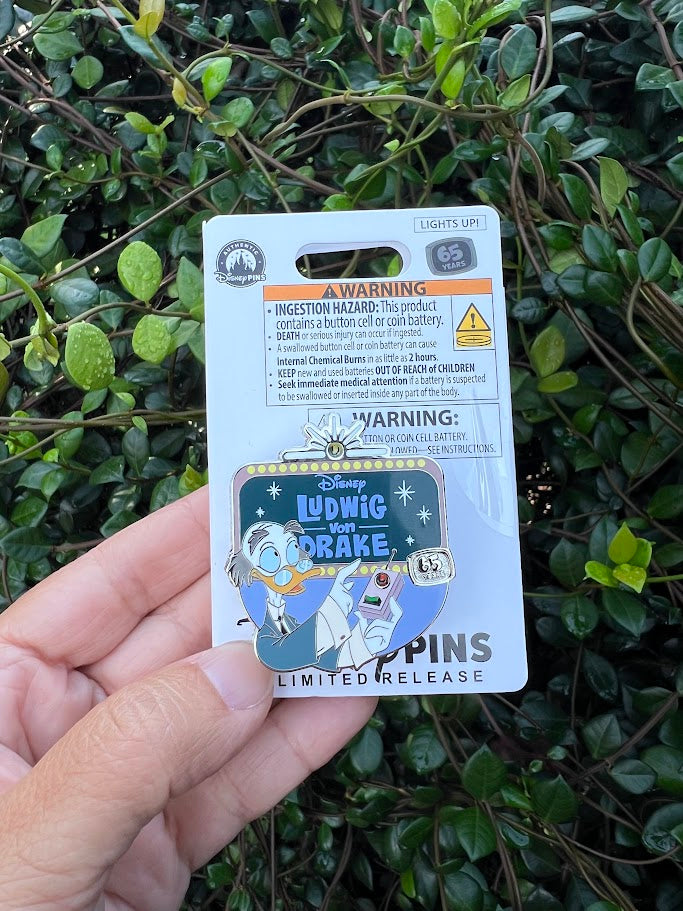 Ludwig von Drake 65th Anniversary Light-Up Disney Pin
