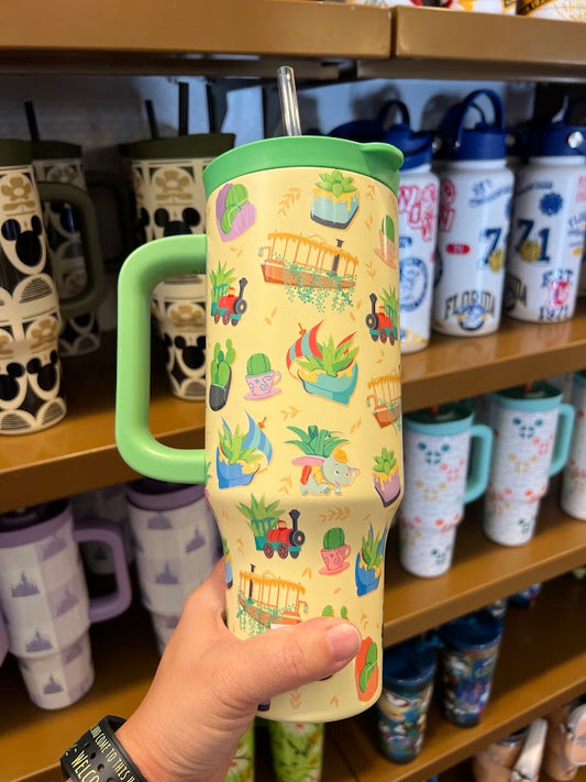 Magic Kingdom Ride Vehicles Planters Metal Tumbler 40 oz.