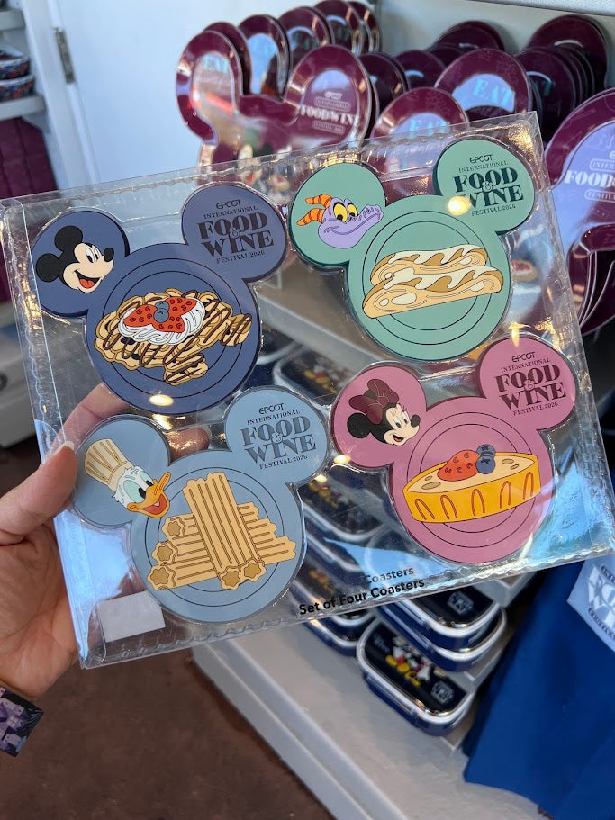 Mickey & Friends 2026 Epcot Food & Wine Festival Coasters Set
