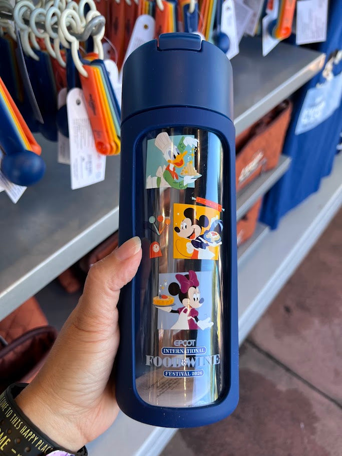 Mickey & Friends 2026 Epcot Food & Wine Festival Plastic Water Bottle