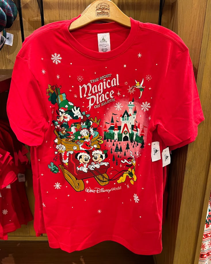 Mickey & Friends Most Magical Place on Earth Christmas Adult T-Shirt