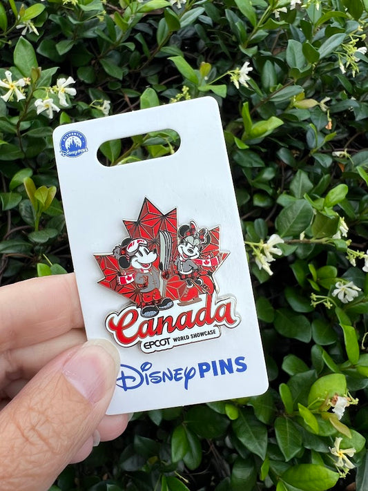 Mickey & Minnie Mouse Skiing Canada Pavilion Disney Pin
