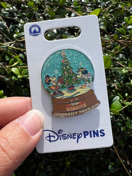 Mickey & Minnie Christmas Snow Globe Germany Pavilion Disney Pin