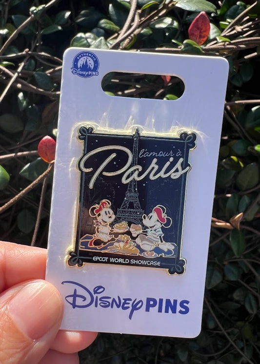 Mickey & Minnie L'Amour a Paris France Pavilion Epcot World Showcase Disney Pin