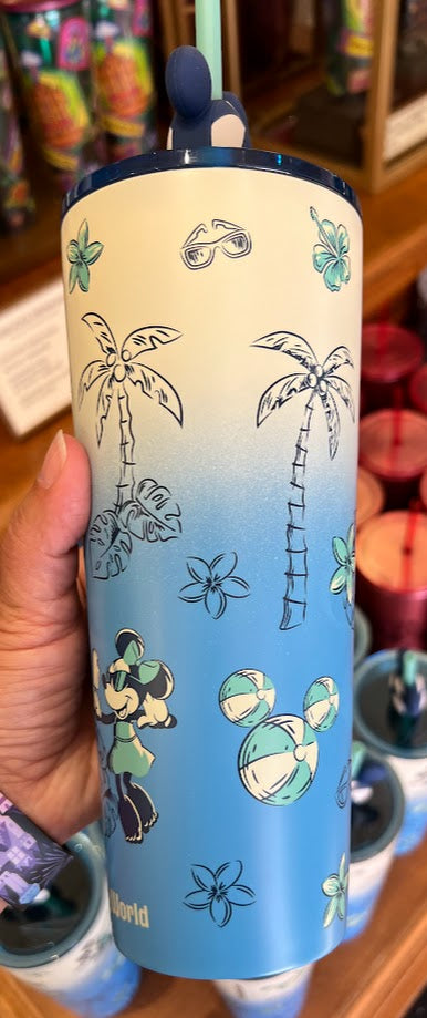 Mickey & Minnie Summer Time Fun Walt Disney World Metal Starbucks Tumbler