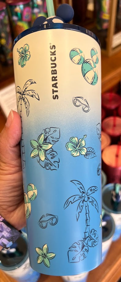 Mickey & Minnie Summer Time Fun Walt Disney World Metal Starbucks Tumbler