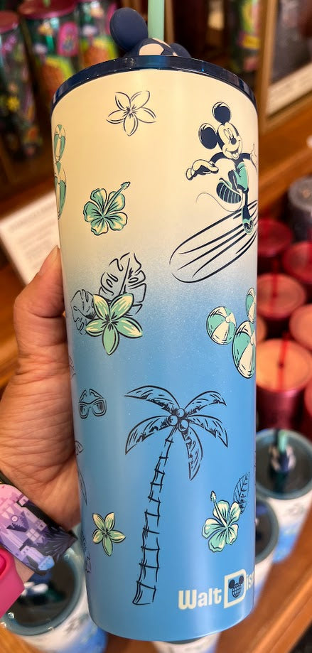 Mickey & Minnie Summer Time Fun Walt Disney World Metal Starbucks Tumbler