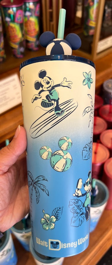 Mickey & Minnie Summer Time Fun Walt Disney World Metal Starbucks Tumbler