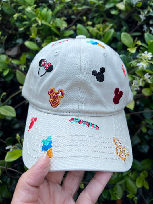 Mickey Icons & Snacks Disney Parks Baseball Cap