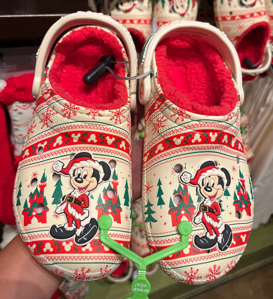 Mickey Mouse Lined Adult Christmas Disney Crocs