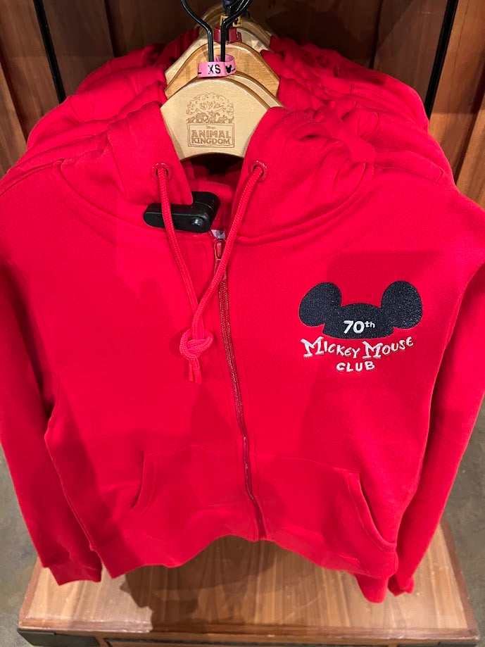 Mickey Mouse Club 70th Anniversary Zippered Adult Hoodie
