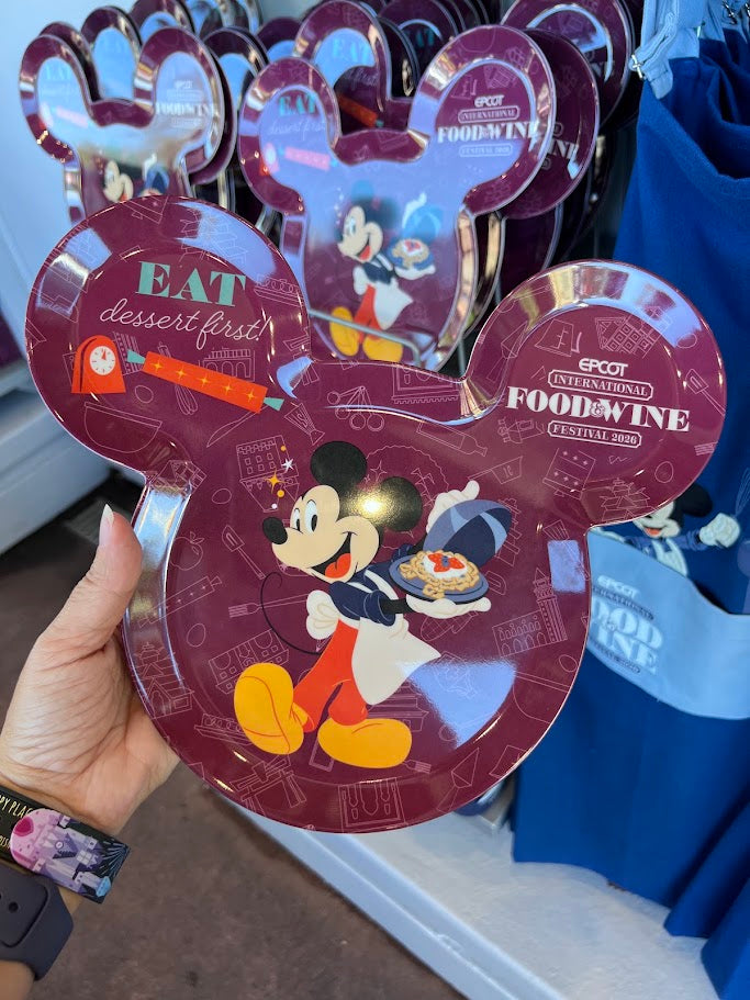 Mickey Mouse 2026 Epcot Food & Wine Festival Plastic Plate
