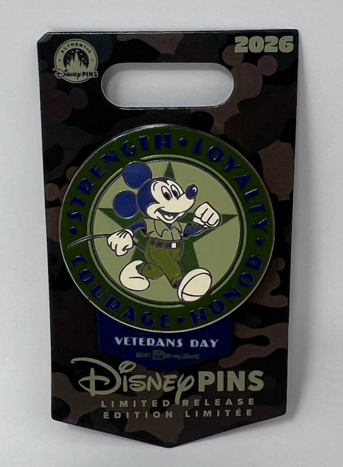 Mickey Mouse Veteran's Day 2026 Limited Release Disney Pin