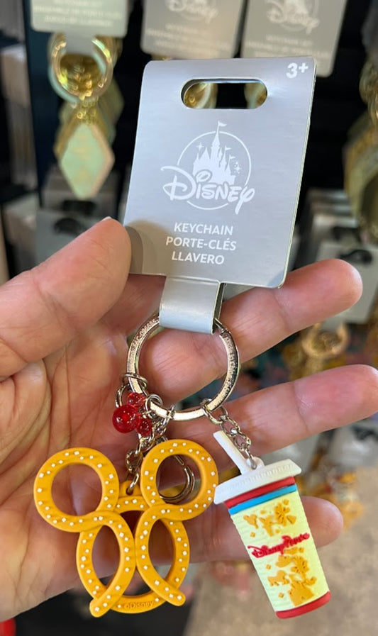 Mickey Pretzel & Drink Cup Disney Parks Keychain