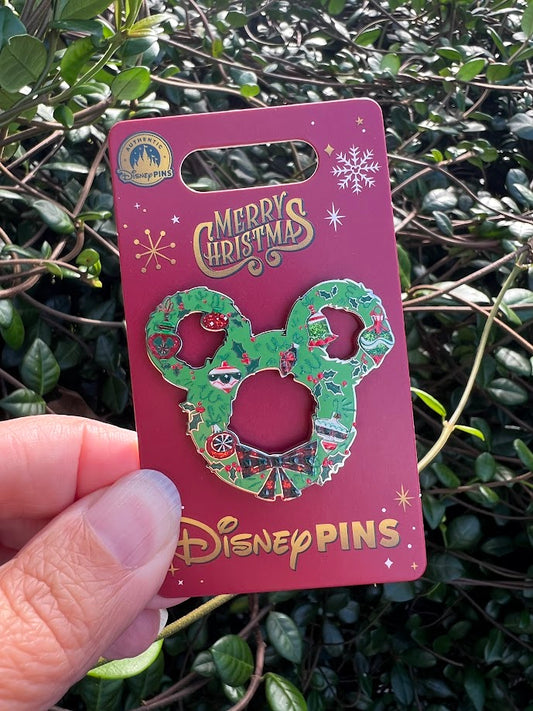 Mickey Icon Wreath Christmas 2025 Disney Pin