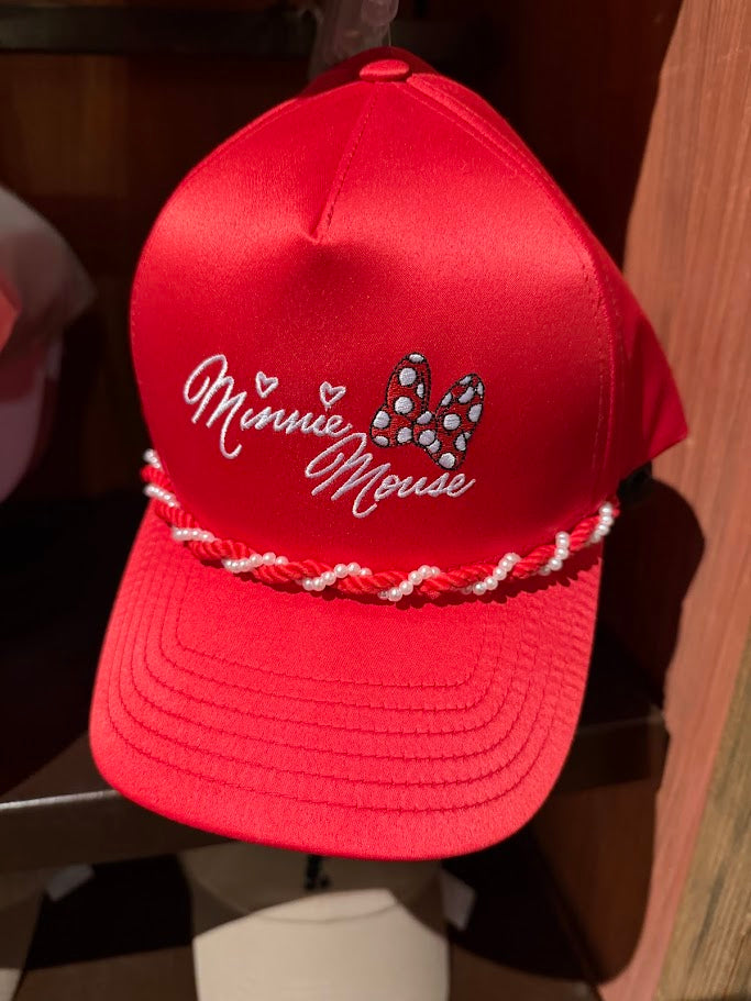Minnie Mouse Pearls & Bow Disney Parks Baseball Cap