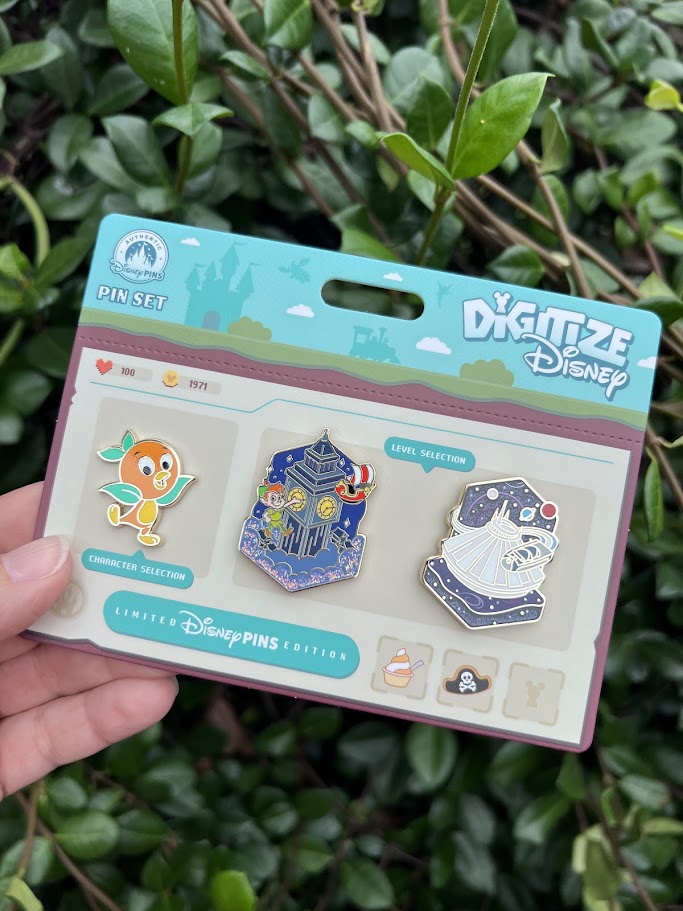 Orange Bird Peter Pan & Space Mountain Digitize Disney Pin Set