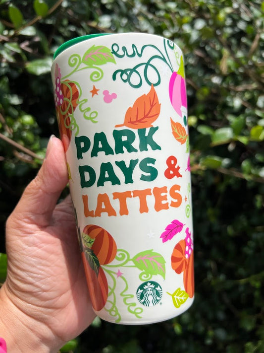 Park Days & Lattes Starbucks Disney Ceramic Tumbler 12 oz.