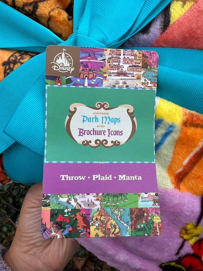 Park Maps & Brochure Icons Disney Throw