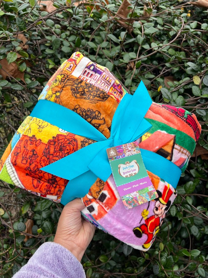 Park Maps & Brochure Icons Disney Throw