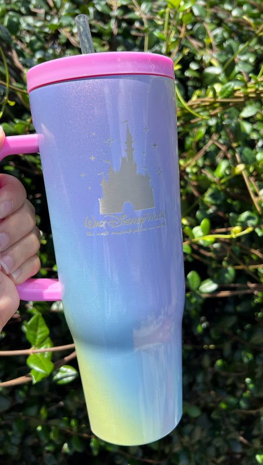 Pastel Gradient Walt Disney World Most Magical Place Corkcicle Metal Tumbler