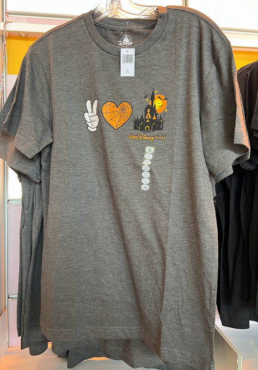Peace Love Cinderella Castle Halloween Adult T-Shirt