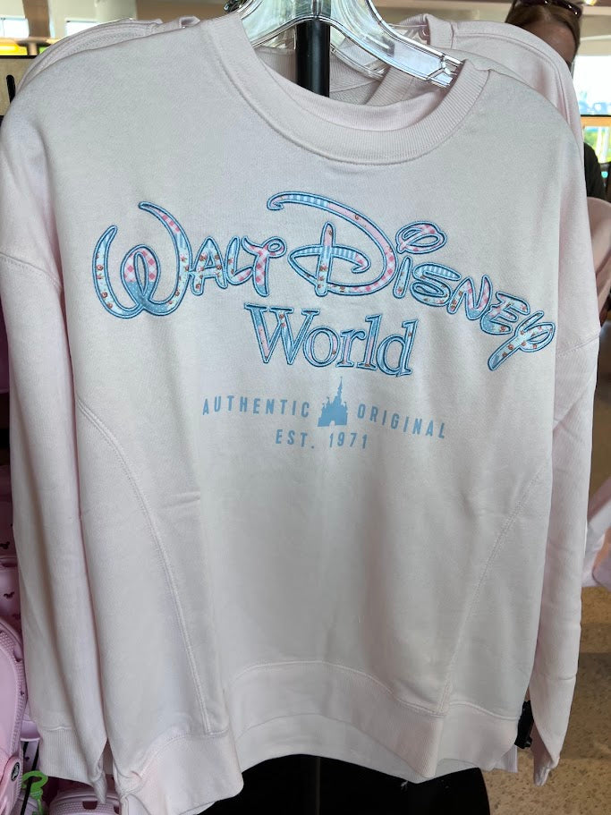 Pink Floral Walt Disney World Adult Sweatshirt