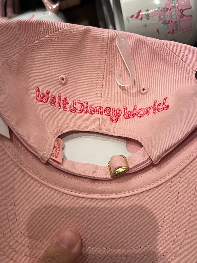 Pink Mickey Icon Christmas Wreath Walt Disney World Baseball Cap