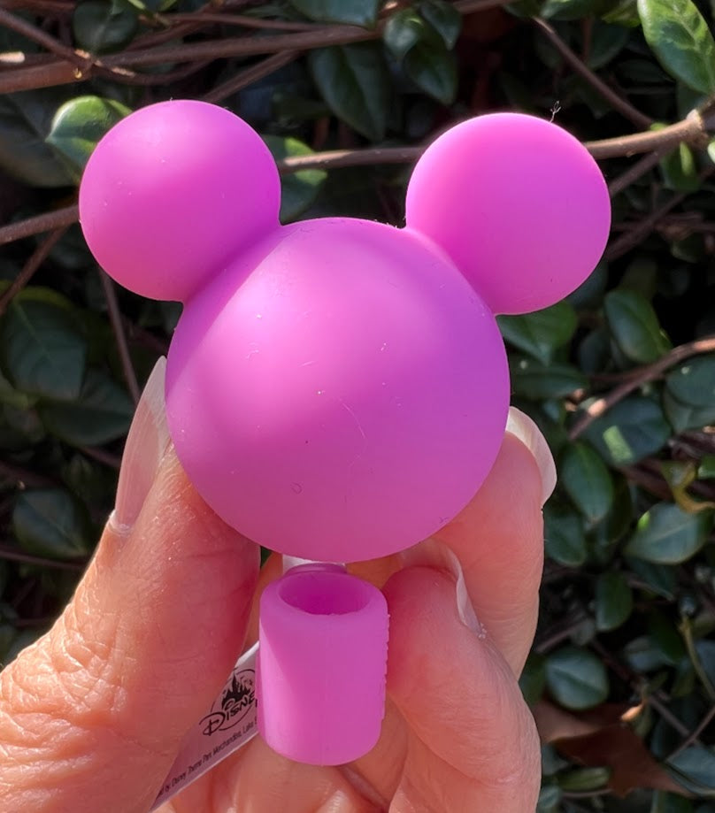 Pink Mickey Icon Disney Parks Straw Topper