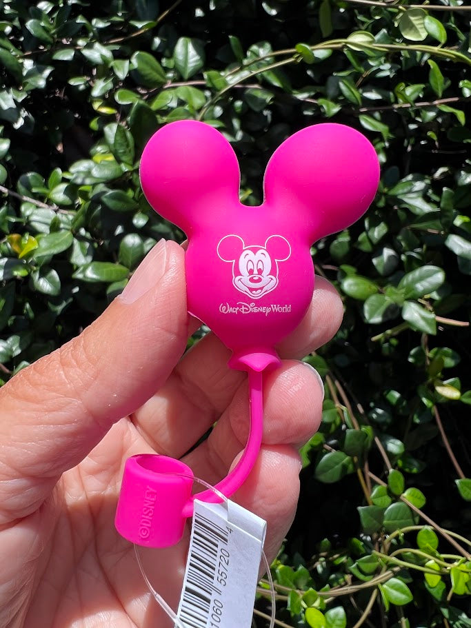 Pink Mickey Mouse Walt Disney World Balloon Straw Topper