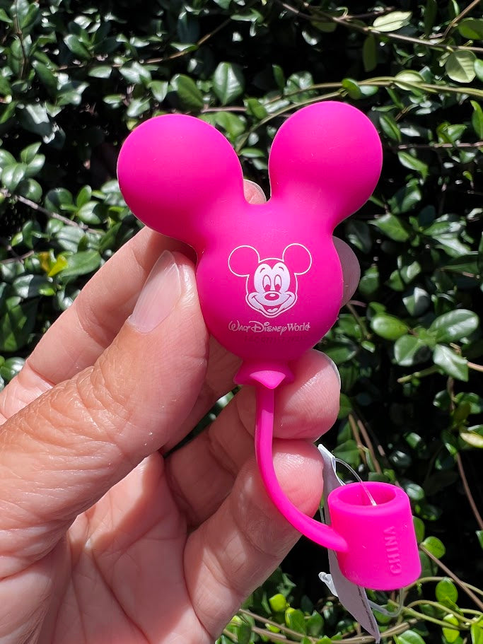 Pink Mickey Mouse Walt Disney World Balloon Straw Topper