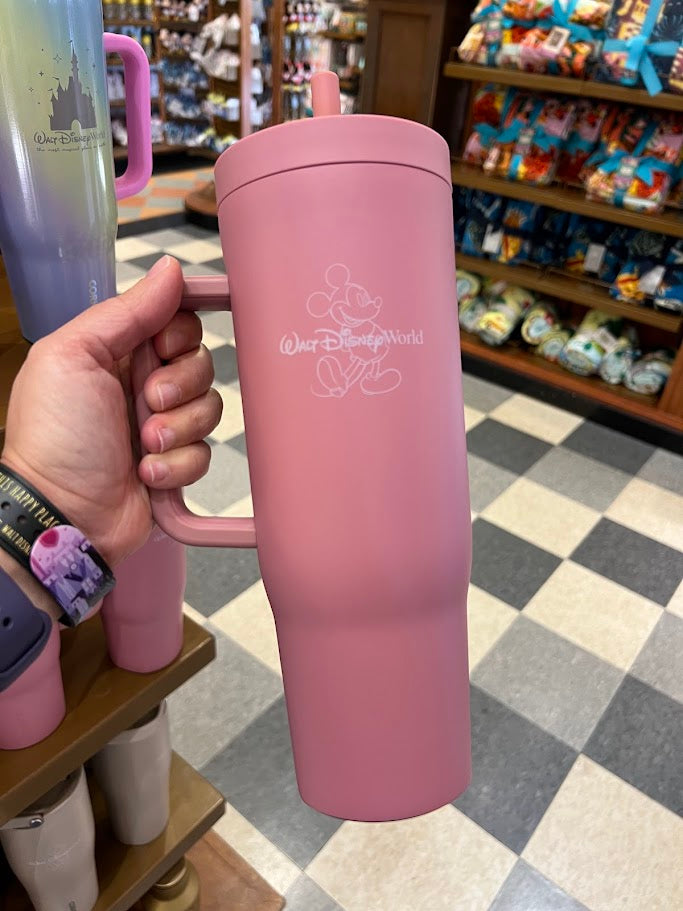 Pink Mickey Mouse Walt Disney World Corkcicle Metal Tumbler 40 oz.