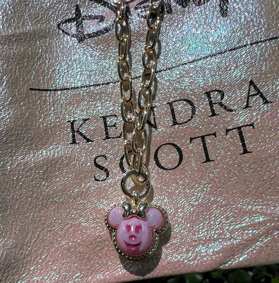 Minnie Mouse Pumpkin Kendra Scott Necklace