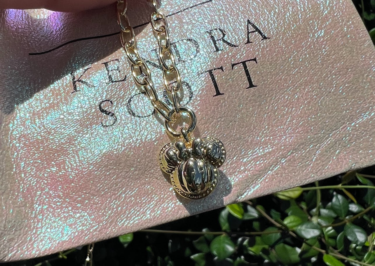 Minnie Mouse Pumpkin Kendra Scott Necklace