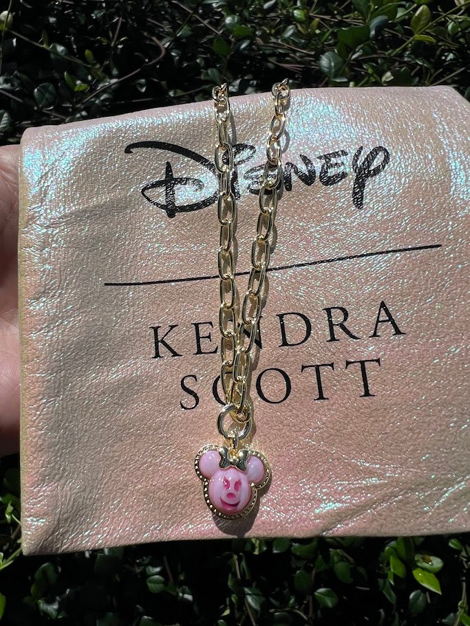 Minnie Mouse Pumpkin Kendra Scott Necklace