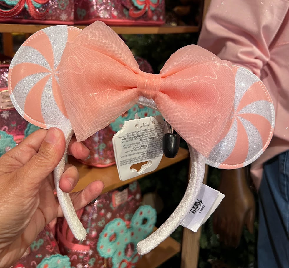 Pink Peppermint Minnie Mouse Ears Headband