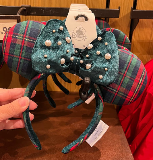 Plaid Christmas Minnie Mouse Ears Headband