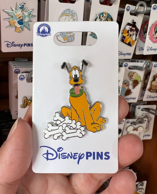Pluto with Bones Disney Pin