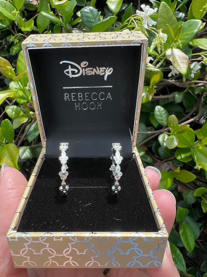Rebecca Hook Mickey Icon Cubic Zirconia Hoop Earrings