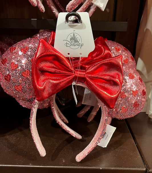 Red Hearts Valentine's Day Minnie Mouse Ears Headband
