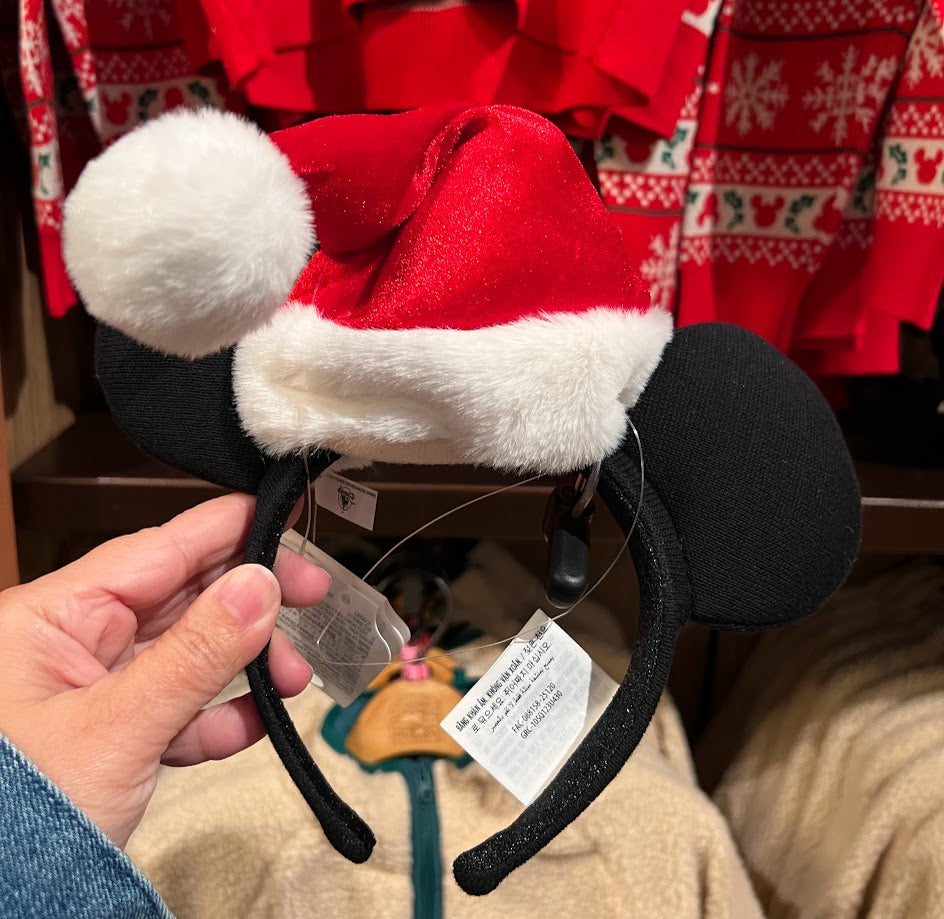 Santa Hat Minnie Mouse Ears Headband