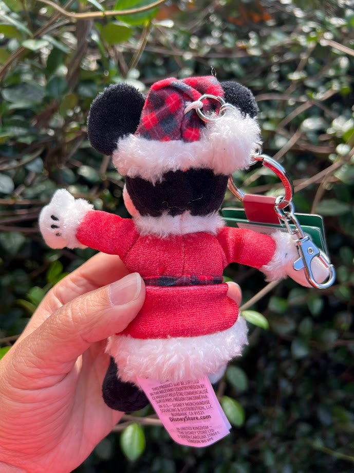 Santa Mickey Mouse Plush Disney Keychain