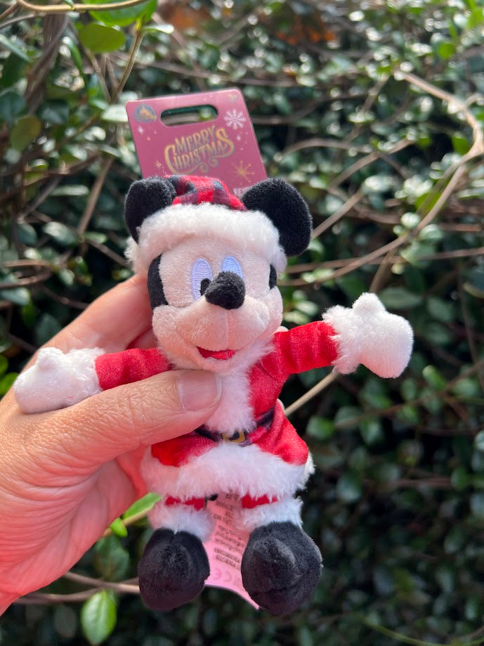 Santa Mickey Mouse Plush Disney Keychain