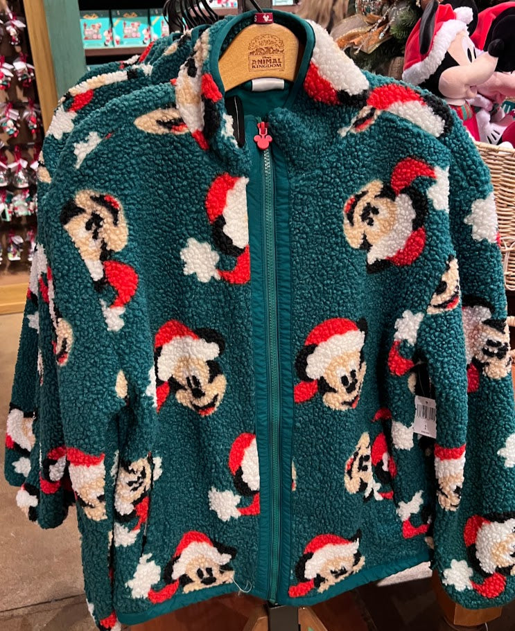 Santa Mickey Christmas Sherpa Jacket