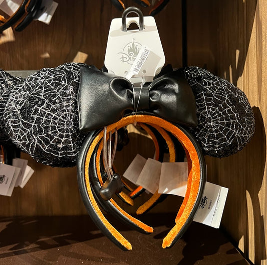 Spider Web Halloween Minnie Mouse Ears Headband